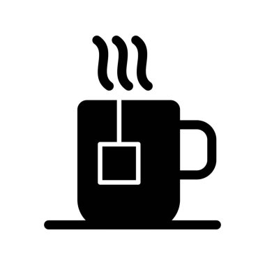 Kahve Kupası Kabartma Vektör Simgesi Tasarımı