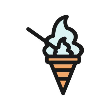 Dondurma Hattı Doldurulmuş Vektör Simgesi Tasarımı