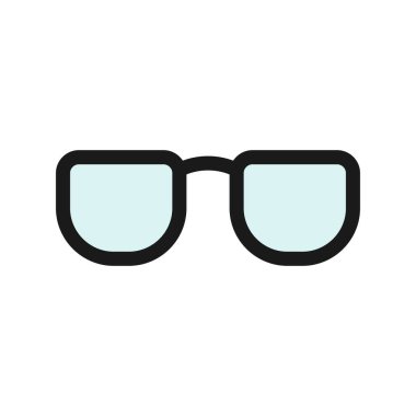 Gözlük Satırı Doldurulmuş Vektör Simgesi Tasarımı