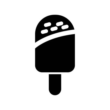Dondurma Kabartma Vektör Simgesi Tasarımı