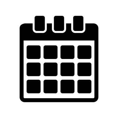 Takvim Glyph Vektör Simgesi Tasarımı