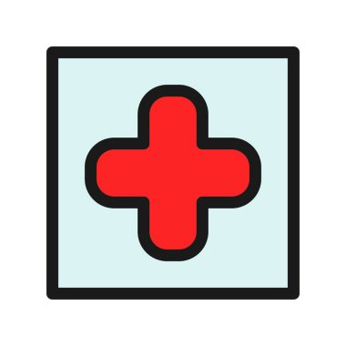 Hastane Satırı Doldurulmuş Vektör Simgesi Tasarımı