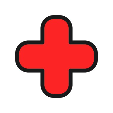 Hastane Satırı Doldurulmuş Vektör Simgesi Tasarımı