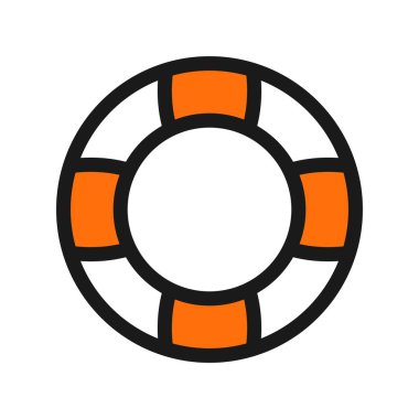  Lifebuoy Satırı Dolu Vektör Simgesi Tasarımı