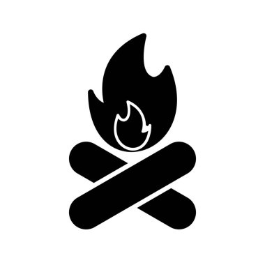 Şenlik Ateşi Kabartma Vektör Simgesi Tasarımı