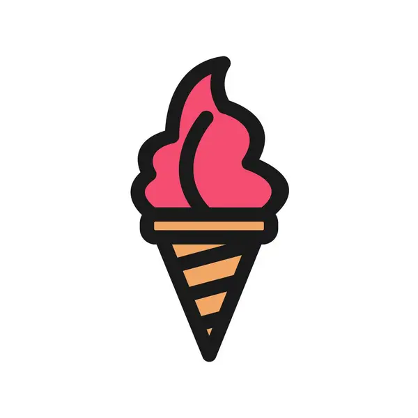 冰淇淋线填充向量Icon设计 — 图库矢量图片