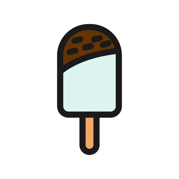 アイスクリームライン充填ベクトルアイコンデザイン — ストックベクタ