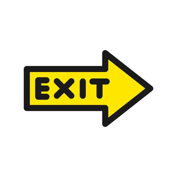 Exit Line Gevulde Vectoricoon Desig — Stockvector