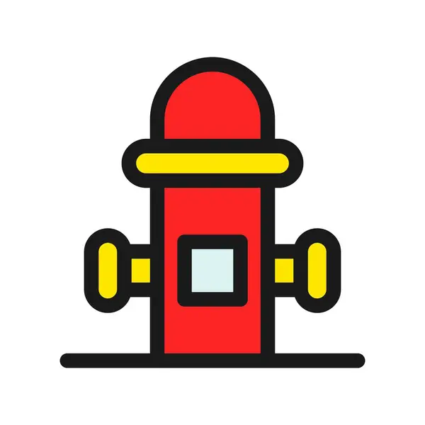 Hydrant Line Filled Vector Icon Desig — Stock Vector