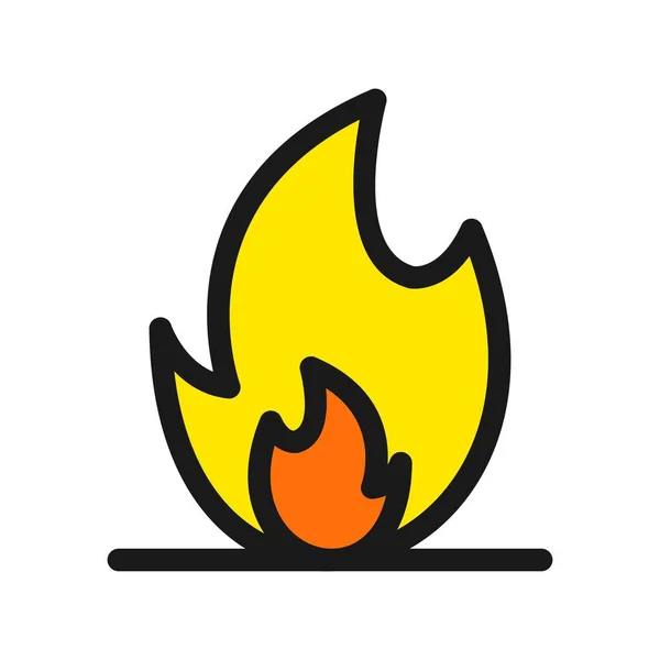 Fire Line Filled Vector Icon Desig — Stock Vector