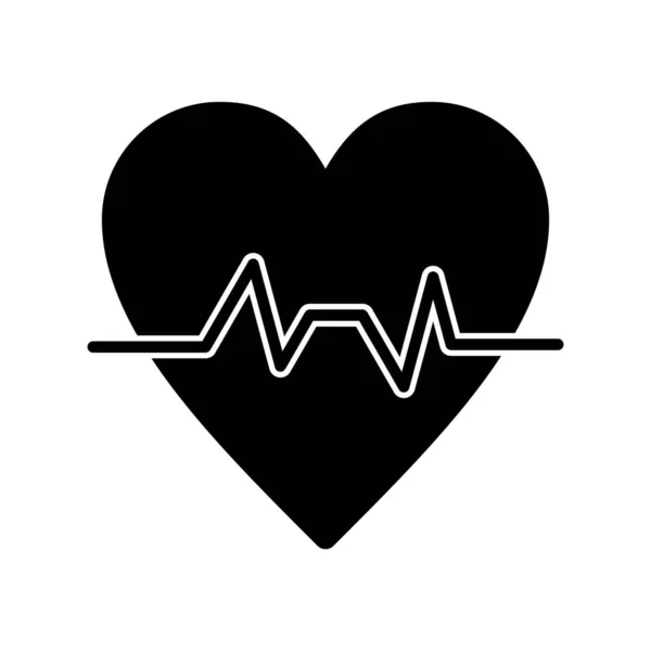 Cardiograma Glifo Vector Icono Desig — Vector de stock