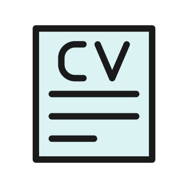 Müfredat Vitae Satırı Vektör Simgesi Tasarımı