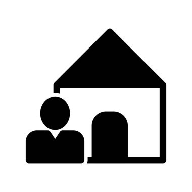 Ev Glifi Vektör Simgesi Tasarımı