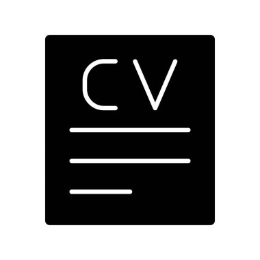 Müfredat Vitae Glyph Vektör Simgesi Tasarımı