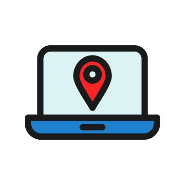 Konum Satırı Doldurulmuş Vektör Simgesi Tasarımı