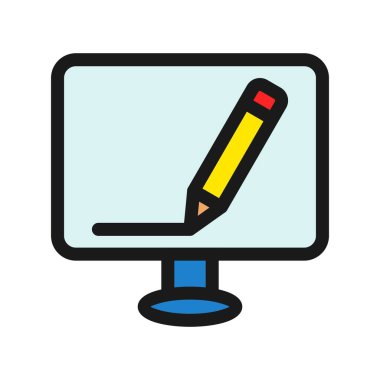 Çizim Satırı Doldurulmuş Vektör Simgesi Tasarımı