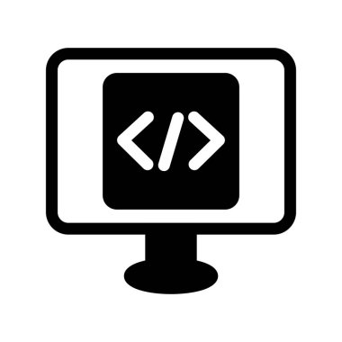 Kodlama Kabartma Vektörü Simgesi Tasarımı