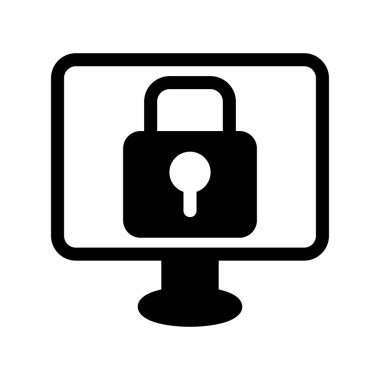 Glyph Vektör Simgesi Tasarımı Kilitle