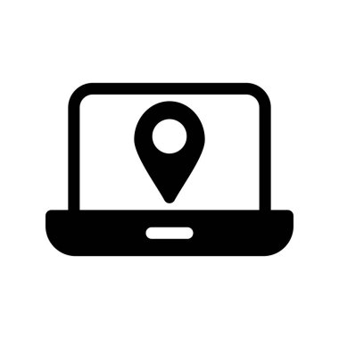 Konum Glyph Vektör Simgesi Tasarımı