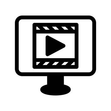 Video Glyph Vektör Simgesi Tasarımı