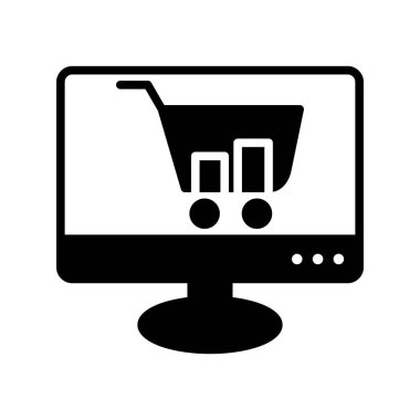 Alışveriş Glifi Vektör Simgesi Tasarımı