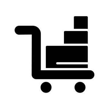 Cart Glyph Vektör Simgesi Tasarımı
