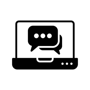 Chatbot Glyph Vektör Simgesi Tasarımı