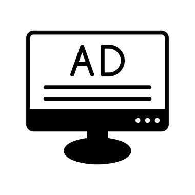 AD Glyph Vektör Simgesi Tasarımı