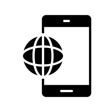 Dünya Çapında Glyph Vektör Simgesi Tasarımı