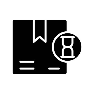 Kum Saati Glifi Vektör Simgesi Tasarımı