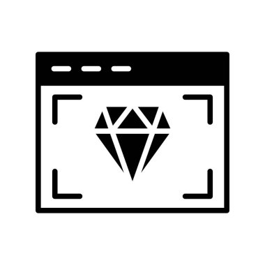 Çevrimiçi Pazarlama Glyph Vektör Simgesi Tasarımı