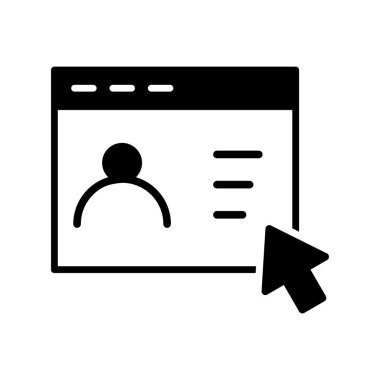 Web Kullanıcısı Glyph Vektör Simgesi Tasarımı