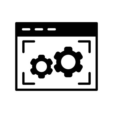 Web Ayarlama Glyph Vektör Simgesi Tasarımı