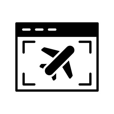 Çevrimiçi Vist Bilet Glyph Vektör Simgesi Tasarımı