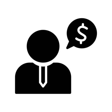 Çalışan Glyph Vektör Simgesi Tasarımı