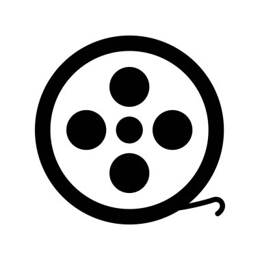  Film Glyph Vektör Simgesi Tasarımı