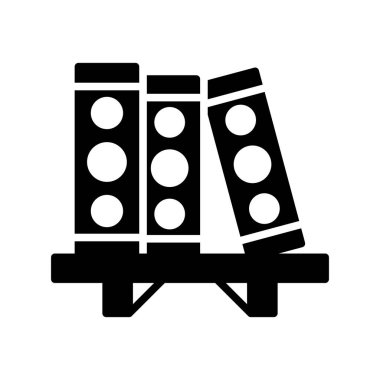 BookShelf Kabartma Vektör Simgesi Tasarımı