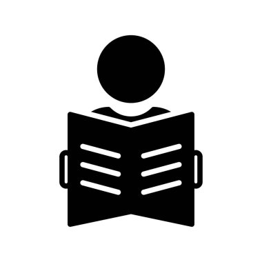 Glyph Vektör Simgesi Tasarımı Okunuyor