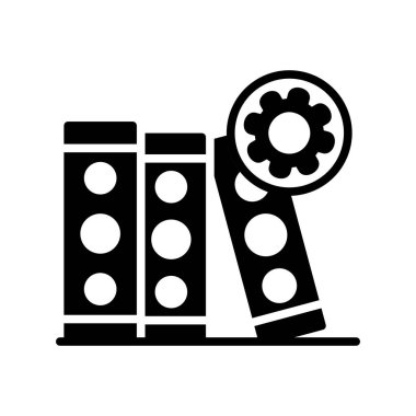 Mekanik Kabartma Vektör Simgesi Tasarımı