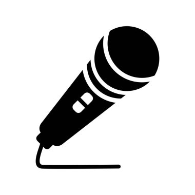 Mikrofon Glyph Vektör Simgesi Tasarımı