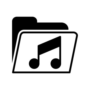 Müzik Dizini Glyph Vektör Simgesi Tasarımı