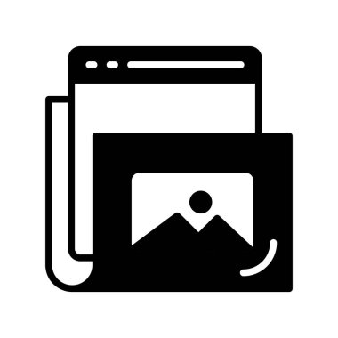 Web Galerisi Glyph Vektör Simgesi Tasarımı