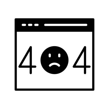 Web Hatası Glyph Vektör Simgesi Tasarımı