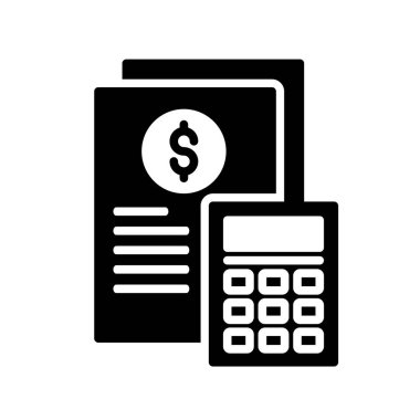 İndirimli Hesaplama Glyph Vektör Simgesi Tasarımı