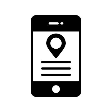 Konum Glyph Vektör Simgesi Tasarımı