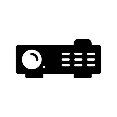  Projektör Glyph Vektör Simgesi Tasarımı