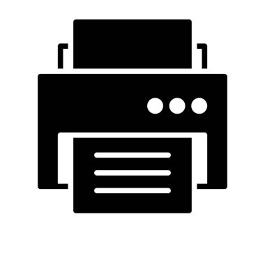 Yazıcı Glyph Vektör Simgesi Tasarımı