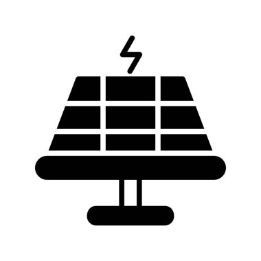  Güneş Hücresi Glifi Vektör Simgesi Tasarımı