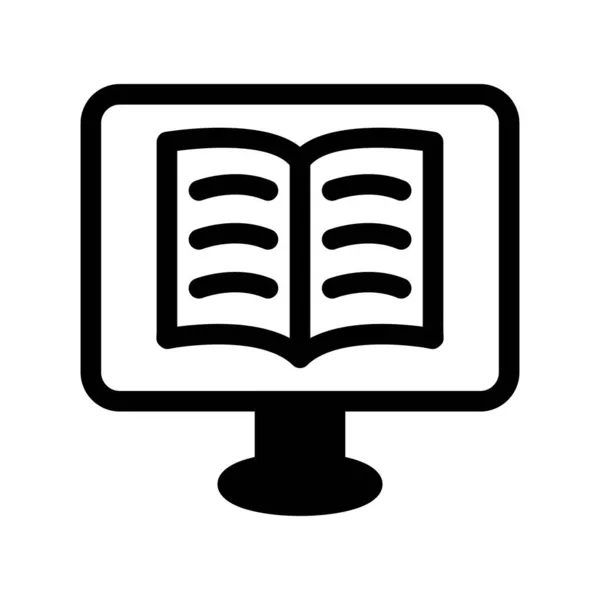 Ebook Glyph Vector Icon Desig — Διανυσματικό Αρχείο