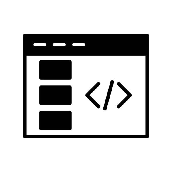 Website Glyph Vector Icon Desig — Διανυσματικό Αρχείο